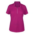 thumbnail image 1 of Monterey Club Women's Radiance Solid Zip Collar Golf Polo Shirt #2442, 1 of 2