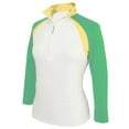 thumbnail image 1 of Monterey Club Women's Rally Sunday Sport Zip Top 3/4 Sleeve Golf Polo Shirt #2357, 1 of 2