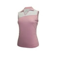 thumbnail image 1 of Monterey Club Women's Rhinestones Contrast Block Sleeveless Golf Polo Shirt #2093, 1 of 2