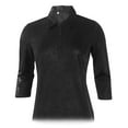 thumbnail image 1 of Monterey Club Women's Rosy Emboss Texture 3/4 Sleeve Golf Polo Shirt #2434, 1 of 2