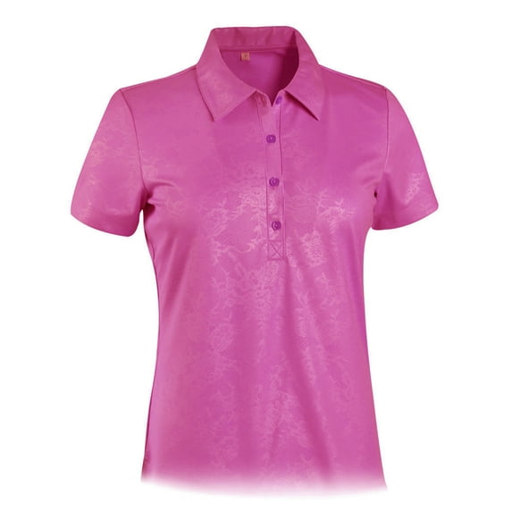 Monterey Club Women's Rosy Emboss Texture Golf Polo Shirt #2433