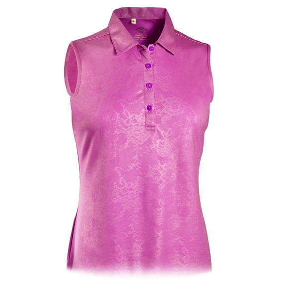 Monterey Club Women's Rosy Emboss Texture Polo Sleeveless #2437