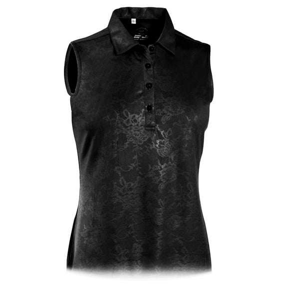 Monterey Club Women's Rosy Emboss Texture Polo Sleeveless #2437