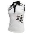 thumbnail image 1 of Monterey Club Women's Royal Garden Contrast Sleeveless Golf Polo Shirt #2387, 1 of 2