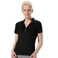 thumbnail image 1 of Monterey Club Women's Shoulder Overlay Solid Zip Golf Polo Shirt #2190, 1 of 2