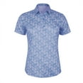 thumbnail image 1 of Monterey Club Women's Small Rhombus lattice Print Tailored Collar Short Sleeve Golf Polo Shirt #2602, 1 of 2