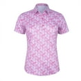 thumbnail image 1 of Monterey Club Women's Small Rhombus lattice Print Tailored Collar Short Sleeve Golf Polo Shirt #2602, 1 of 2
