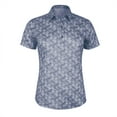 thumbnail image 1 of Monterey Club Women's Small Rhombus lattice Print Tailored Collar Short Sleeve Golf Polo Shirt #2602, 1 of 2