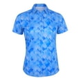 thumbnail image 1 of Monterey Club Women's Small Rhombus lattice Print Tailored Collar Short Sleeve Golf Polo Shirt #4516, 1 of 2