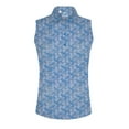 thumbnail image 1 of Monterey Club Women's Small Rhombus lattice Print Tailored Collar Sleeveless Golf Polo Shirt #2601, 1 of 2