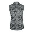 thumbnail image 1 of Monterey Club Women's Small Rhombus lattice Print Tailored Collar Sleeveless Golf Polo Shirt #4517, 1 of 2