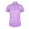thumbnail image 1 of Monterey Club Women's Small Tile Print Tailored Collar Short Sleeve Golf Polo Shirt #4514, 1 of 2