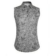 thumbnail image 1 of Monterey Club Women's Small Tile Print Tailored Collar Sleeveless Golf Polo Shirt #4515, 1 of 2