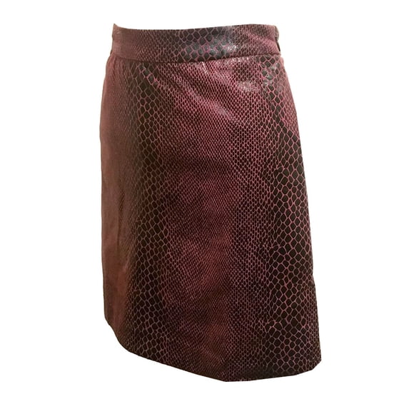 Monterey Club Women's Snakeskin Emboss Texture Print Skirt #4802