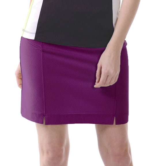 Monterey Club Women's Solid Honeycomb Texture Knit Skirt #2856