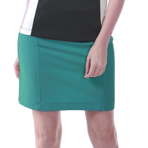 Monterey Club Women's Solid Honeycomb Texture Knit Skirt #4811