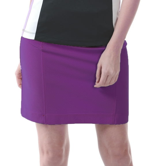 Monterey Club Women's Solid Honeycomb Texture Knit Skirt #4811