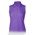 thumbnail image 1 of Monterey Club Women's Solid Rhinestones Embedded Sleeveless Golf Polo Shirt #2440, 1 of 2