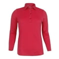 thumbnail image 1 of Monterey Club Women's Solid Tailored Collar Long Sleeve Golf Polo Shirt #2671, 1 of 2