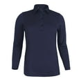 thumbnail image 1 of Monterey Club Women's Solid Tailored Collar Long Sleeve Golf Polo Shirt #2671, 1 of 2