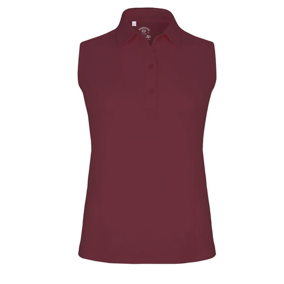 Monterey Club Women's Solid Tailored Collar Sleeveless Golf Polo Shirt #2672