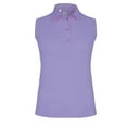 thumbnail image 1 of Monterey Club Women's Solid Tailored Collar Sleeveless Golf Polo Shirt #2672, 1 of 2