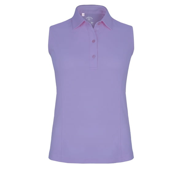 Monterey Club Women's Solid Tailored Collar Sleeveless Golf Polo Shirt #2672