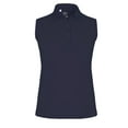 thumbnail image 1 of Monterey Club Women's Solid Tailored Collar Sleeveless Golf Polo Shirt #2672, 1 of 2