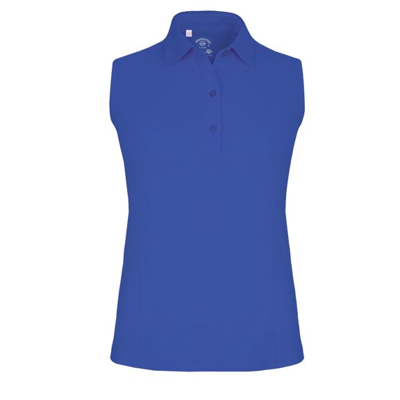 Monterey Club Women's Solid Tailored Collar Sleeveless Golf Polo Shirt #2672