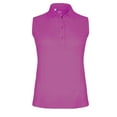 thumbnail image 1 of Monterey Club Women's Solid Tailored Collar Sleeveless Golf Polo Shirt #2672, 1 of 2