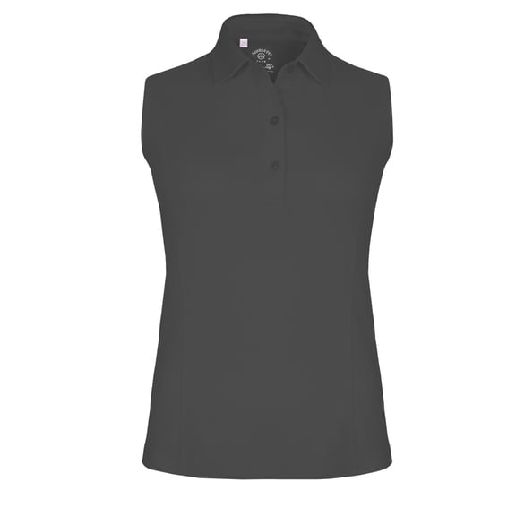 Monterey Club Women's Solid Tailored Collar Sleeveless Golf Polo Shirt #2672