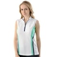 thumbnail image 1 of Monterey Club Women's Spring Double Contrast Sleeveless Golf Polo Shirt #2287, 1 of 2
