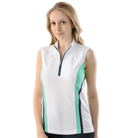 Monterey Club Women's Spring Double Contrast Sleeveless Golf Polo Shirt #2287