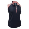 thumbnail image 1 of Monterey Club Women's Sun Stripe Contrast Sleeveless Golf Golf Polo Shirt #2353, 1 of 2