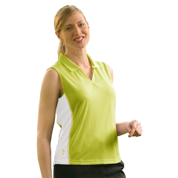Monterey Club Women's Texture Colorblock Sleeveless Golf Polo Shirt #2077