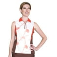 thumbnail image 1 of Monterey Club Women's Tri Pedal Print Block Sleeveless Golf Polo Shirt #2515, 1 of 2