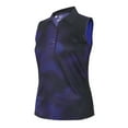 thumbnail image 1 of Monterey Club Women's Two Tones Dot Printed Sleeveless Golf Polo Shirt #2603, 1 of 2