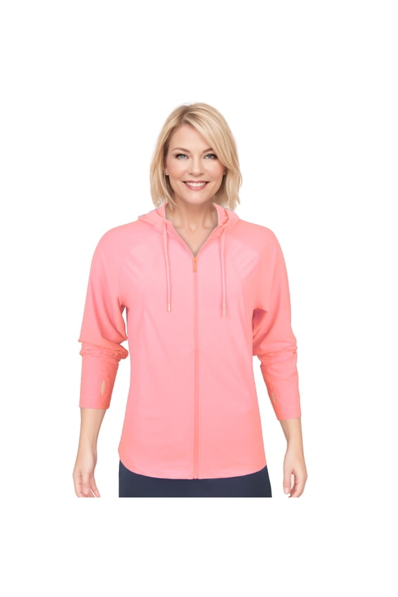 Women's UPF Hi-Low Full Zip Hoodie Jacket #4723