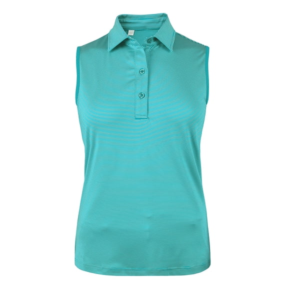 Monterey Club Women's Ultimate 2.0 Pinstripe Jersey Polo Sleeveless #2483