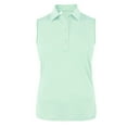 thumbnail image 1 of Monterey Club Women's Ultimate 2.0 Pinstripe Jersey Polo Sleeveless #2483, 1 of 2