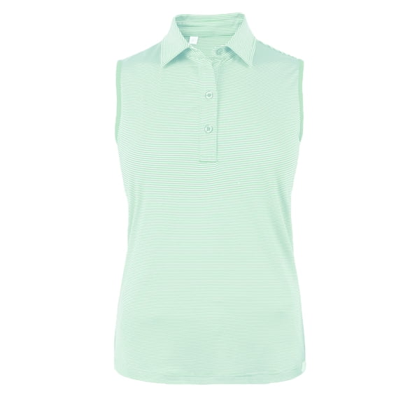 Monterey Club Women's Ultimate 2.0 Pinstripe Jersey Polo Sleeveless #2483