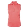 thumbnail image 1 of Monterey Club Women's Ultimate 2.0 Pinstripe Jersey Polo Sleeveless #2483, 1 of 2