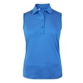 thumbnail image 1 of Monterey Club Women's Ultimate 2.0 Pinstripe Jersey Polo Sleeveless #2483, 1 of 2