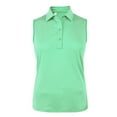 thumbnail image 1 of Monterey Club Women's Ultimate 2.0 Pinstripe Jersey Polo Sleeveless #2483, 1 of 2