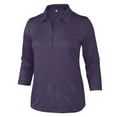 thumbnail image 1 of Monterey Club Women's Vintage Fairy Emboss 3/4 Sleeve Golf Polo Shirt #2458, 1 of 2