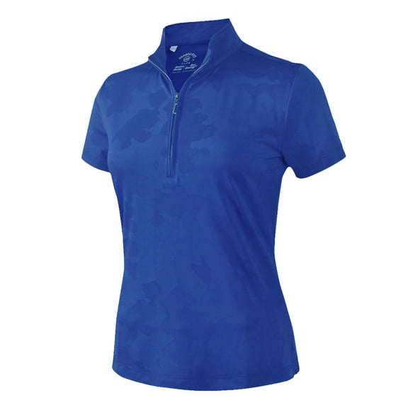 Monterey Club Women's Vintage Fairy Emboss Short Sleeve Golf Polo Shirt #2682