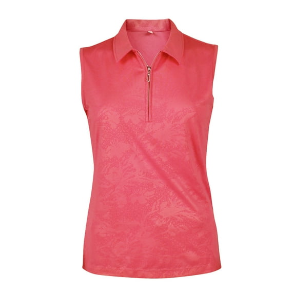 Monterey Club Women's Vintage Fairy Emboss Sleeveless Golf Polo Shirt #2457