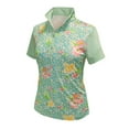 thumbnail image 1 of Monterey Club Women's Vivid Print Block Golf Polo Shirt #2364, 1 of 2