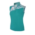 thumbnail image 1 of Monterey Club Women's Vivid Print Block Sleeveless Zip Golf Polo Shirt #2365, 1 of 2
