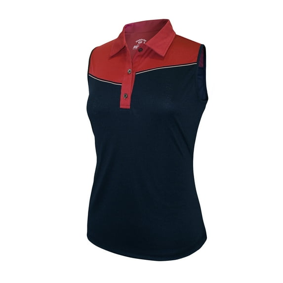 Monterey Club Women's West Contrast Block Sleeveless Golf Polo Shirt #2453